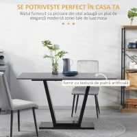 Masa Living 140×80×76 cm – Blat Marmura & Cadru Otel Negru(m-4)