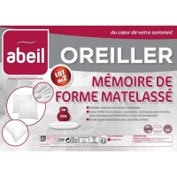 ABEIL Lot de 2 Oreillers a mémoire de forme matelassés- 60x60 cm - Blanc(m-3)