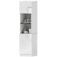HOMCOM Coluna de Casa de Banho com 2 Portas Prateleiras Ajustáveis 40x38x160 cm Branco(m-7)