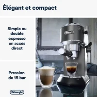 Machine expresso classique - DELONGHI - EC685.BK Dedica Style - Café moulu et dosettes ESE - 15 bars - 1L - Noir(m-2)