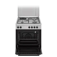 Cuisiniere mixte CONTINENTAL EDISON CECM60FCS - 3 feux gaz + 1 électrique - L59,8 x P61 xH83 cm - Silver(m-2)