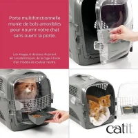 Cage de transport pour chat - CATIT - Cabrio - Multifonctionelle - Ouverture 360° - Rouge(m-5)