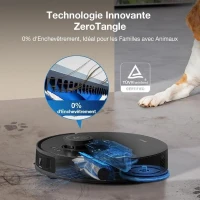 ECOVACS T30S Pro Omni Aspirateur Robot Laveur avec Station - 11000Pa - Brosse ZeroTangle - Nettoyage des serpillieres a l'eau Chaude(m-6)