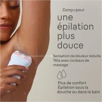 Épilateur électrique - BRAUN - Silk-épil 7 - Épilation facile - Peau douce longue durée - 7-030 - Blanc / Rose(m-6)