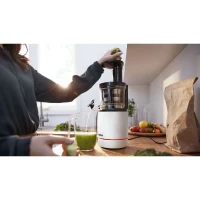 Extracteur de jus - BOSCH - MESM500W VitaExtract - Blanc/chrome - 150 W - 1 vitesse + reverse - syst. de sécurité sur le couvercle(m-4)