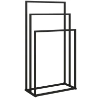 HOMCOM Suport pentru Prosoape de Podea cu 3 Brate Autoportant din Oțel, 45x21.5x85 cm(m-1)
