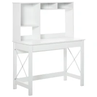HOMCOM Secretária Biblioteca 2 em 1 Branco 105x50x137,5 cm Branco(m-7)