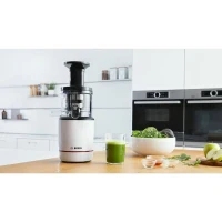 Extracteur de jus - BOSCH - MESM500W VitaExtract - Blanc/chrome - 150 W - 1 vitesse + reverse - syst. de sécurité sur le couvercle(m-5)