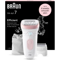 Épilateur électrique - BRAUN - Silk-épil 7 - Épilation facile - Peau douce longue durée - 7-030 - Blanc / Rose(m-3)