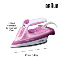 Fer vapeur - BRAUN - FI3124PU Freestyle 3 - Puissance 2400 W - Semelle SuperCéramic - Réservoir d'eau 270 ml - Auto-nettoyant(m-3)