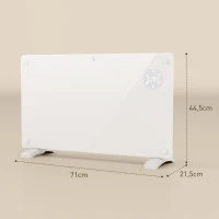 HOMCOM Aquecedor Elétrico de Chão Ou de Parede 2000W Ecrã Táctil LED Temporizador de 24 Horas Ou Semanal 71x21,5x44,5 cm Branco(m-3)