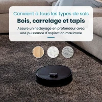 EZIclean I-BOT Z6 MAX  - Robot aspirateur laveur connecté 150 min - 2 kPa - 0,43 L - Noir(m-4)