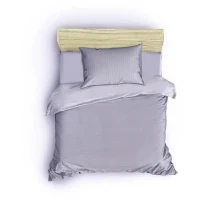 Parure de lit - 1 housse de couette 220 x 240 cm + 2 taies d'oreiller 60 x 60 cm - 80% coton, 20% polyester - Gris(m-2)