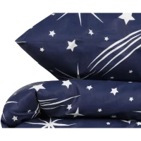 Parure de lit - 1 housse de couette 220 x 240 cm + 2 taies d'oreiller 60 x 60 cm - 65% coton, 35% polyester - Blanc(m-3)