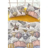 Parure de lit - 1 housse de couette 220 x 240 cm + 2 taies d'oreiller 60 x 60 cm - 100% coton renforcé - Moutarde(m-3)