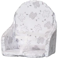 Coussin de chaise avec sangles - BAMBISOL - Plaque mousse centrale - Motif Lapin argenté(m-1)
