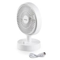 Ventilateur de table - DOMO - Li-ion batt. 5V - Rechargeable USB - Diametre 15 cm - 10 vitesses(m-1)