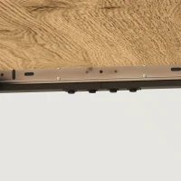 HOMCOM Mesa de Jantar Extensível 120-160 cm 6-8 Pessoas Pés em Aço Cor Madeira(m-5)