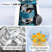 Blender VitaPower - BOSCH - MMB6141W - 1200 W - 30000 trs/min - 2 vitesses + turbo - Bol 2 L - 4 lames amovibles - Blanc(m-4)