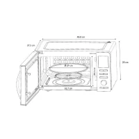 Micro-ondes combiné - CONTINENTAL EDISON - CEMO25SG13S3 - Silver - 25 L - Porte Miroir - 1400 W - Grill 1200 W - Convection 1200 W(m-5)
