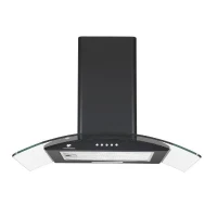 Hotte décorative Continental Edison - L60 cm - noir et verre(m-1)