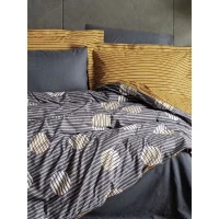 Parure de lit - 1 housse de couette 220 x 240 cm + 2 taies d'oreiller 60 x 60 cm - 100% coton renforcé - Gris(m-4)