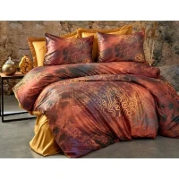 Parure de lit - 1 housse de couette 220 x 240 cm + 2 taies d'oreiller 60 x 60cm - 100 % polyester microsatin - Rouge(m-1)