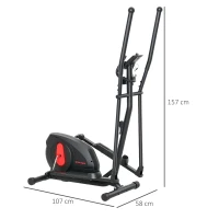 SPORTNOW Elíptico Doméstico Silencioso 8 Níveis Ecrã LED Sensor de Pulso Preto(m-3)