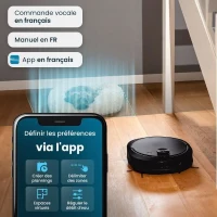 Robot Aspirateur Laveur connecté avec base de vidage EZICLEAN All-in-one Z10 Plus - 240 min - 6000pa - 180m² - 1.5L(m-4)