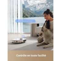 DREAME L40 Ultra Robot Aspirateur Laveur avec Serpilliere Amovible et relevable - Brosse latérale Extensible et relevable -11 000 Pa(m-6)
