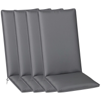Outsunny Conjunto 4 Almofadas para Cadeira de Exterior com Fixadores e Tira Ajustável Upf50+ 124x50x5 cm Cinza
