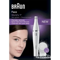 Braun FaceSpa 810 Épilateur Électrique Femme Visage et Épilation, Brosse Nettoyante, Pour Épilation et Nettoyage Du Visage(m-6)