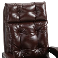 Vinsetto Cadeira Ergonómica de Escritório com Altura Regulável e Apoio de Pés Retrátil Castanho(m-4)