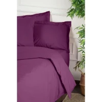 Parure de lit - 1 housse de couette 220 x 240 cm + 2 taies d'oreiller 60 x 60 cm - 100% coton renforcé - Violet(m-3)