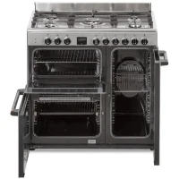 Cuisiniere piano gaz 3 fours électriques CONTINENTAL EDISON CECP903FIX 5 feux - Inox - Largeur 90 cm(m-2)