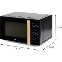 Four micro-ondes DOMO DO2820 - 20L - 700W - Minuterie 35mn - Fonction décongélation - L44 x P35,8 x H 25,8 cm - Noir finition bois(m-4)
