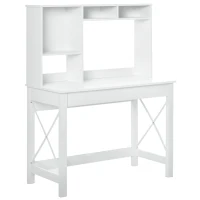 HOMCOM Secretária Biblioteca 2 em 1 Branco 105x50x137,5 cm Branco(m-6)