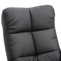 HOMCOM Poltrona Relax Reclinável para Sala com Apoio para Os Pés Pufe com Baú de Arrumação Revestimento Sintético 80x86x99 cm Preto(m-4)