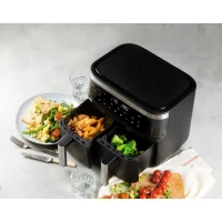 Friteuse sans huile DOMO - DO537FR - Double cuve - Capacité 8L - Jusqu'a 200° - 8 programmes de cuisson - 2850W(m-5)