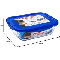 Boîte rectangulaire avec couvercle - PYREX - 1451028 - 30 x 23 cm - 3,30 L - Cook & Go - Base en verre borosilicate(m-2)