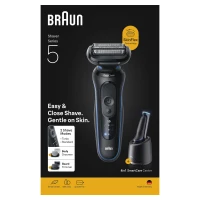 Rasoir électrique BRAUN Series 5 - Noir et bleu - Autonomie 50 minutes - Charge rapide 5 minutes(m-6)