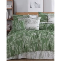 Parure de lit - 1 housse de couette 220 x 240 cm + 2 taies d'oreiller 60 x 60 cm - 100% coton renforcé - Vert(m-3)