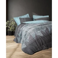 Parure de lit - 1 housse de couette 220 x 240 cm + 2 taies d'oreiller 60 x 60 cm - 100% coton renforcé - Anthracite(m-1)