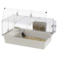 Cage cochons d'inde 77*48*42 cm- Maisonnette, gamelle, ratelier et abreuvoir - FERPLAST(m-1)
