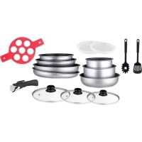 Batterie de cuisine Arthur Martin AM3950 16 pieces - Aluminium - Poignée amovible - Tous feux dont induction(m-1)