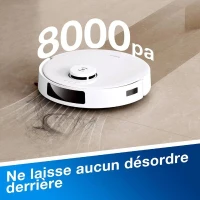Aspirateur Robot Laveur ECOVACS DEEBOT N20 PLUS, Technologie PureCyclone avec conteneur a poussiere sans consommable, 8000Pa(m-2)