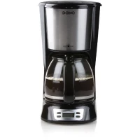Cafetiere Filtre - DOMO - DO708K - 1000 W - 1,5 L - 12 tasses - Ecran LCD - Minuteur 24 h - Noir et acier inoxydable(m-1)
