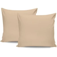 Parure de lit - 1 housse de couette 220 x 240 cm + 2 taies d'oreiller 60 x 60 cm - Satiné 100% coton - Beige(m-4)
