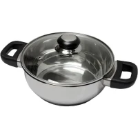 BAUMALU 331974 Faitout 24 cm inox + couvercle verre Saphir bakélite(m-1)