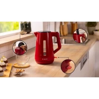 Bouilloire - BOSCH - TWK1M124 MyMoment - Rouge - capacité 1,7L - base 360° - filtre anti-calcaire(m-2)